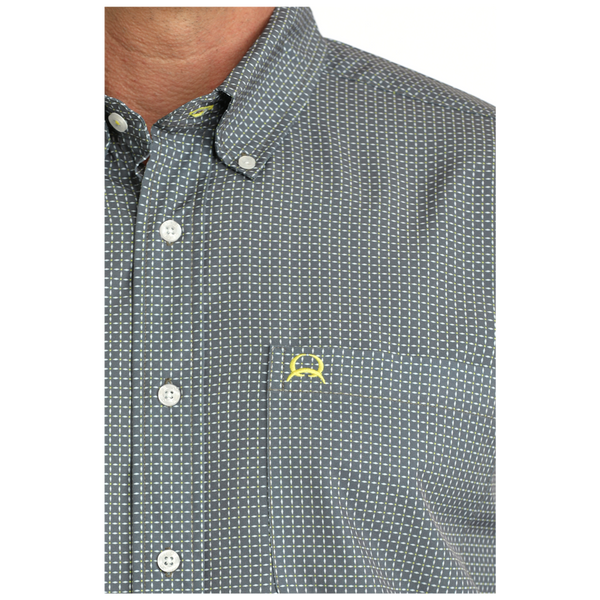 MTW1704168 Cinch Men's ArenaFlex Short Sleeve Button Down Shirt - Grey