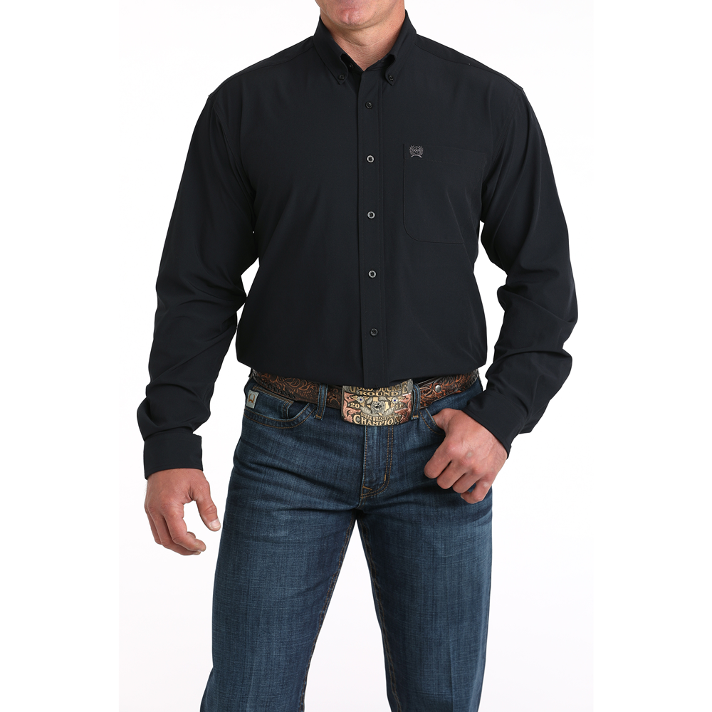 cinch dress shirt MTW1862039 Cinch Men's Solid Long Sleeve Button down Western Shirt - B