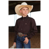 MTW7060408 Cinch Boys' Long Sleeve Button Down Western Shirt - Brown