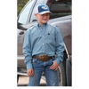 MTW7060417 Cinch Boys' Long Sleeve Button Down Western Shirt - Blue