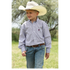 MTW7060421 Cinch Boys' Long Sleeve Button Down Western Shirt - White Stripe