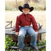 MTW7060426 Cinch Boys' Long Sleeve Western Button-down Shirt - Burgundy Stripe