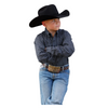 MTW7060429 Cinch Boys' Long Sleeve Buttondown Western Shirt - Navy