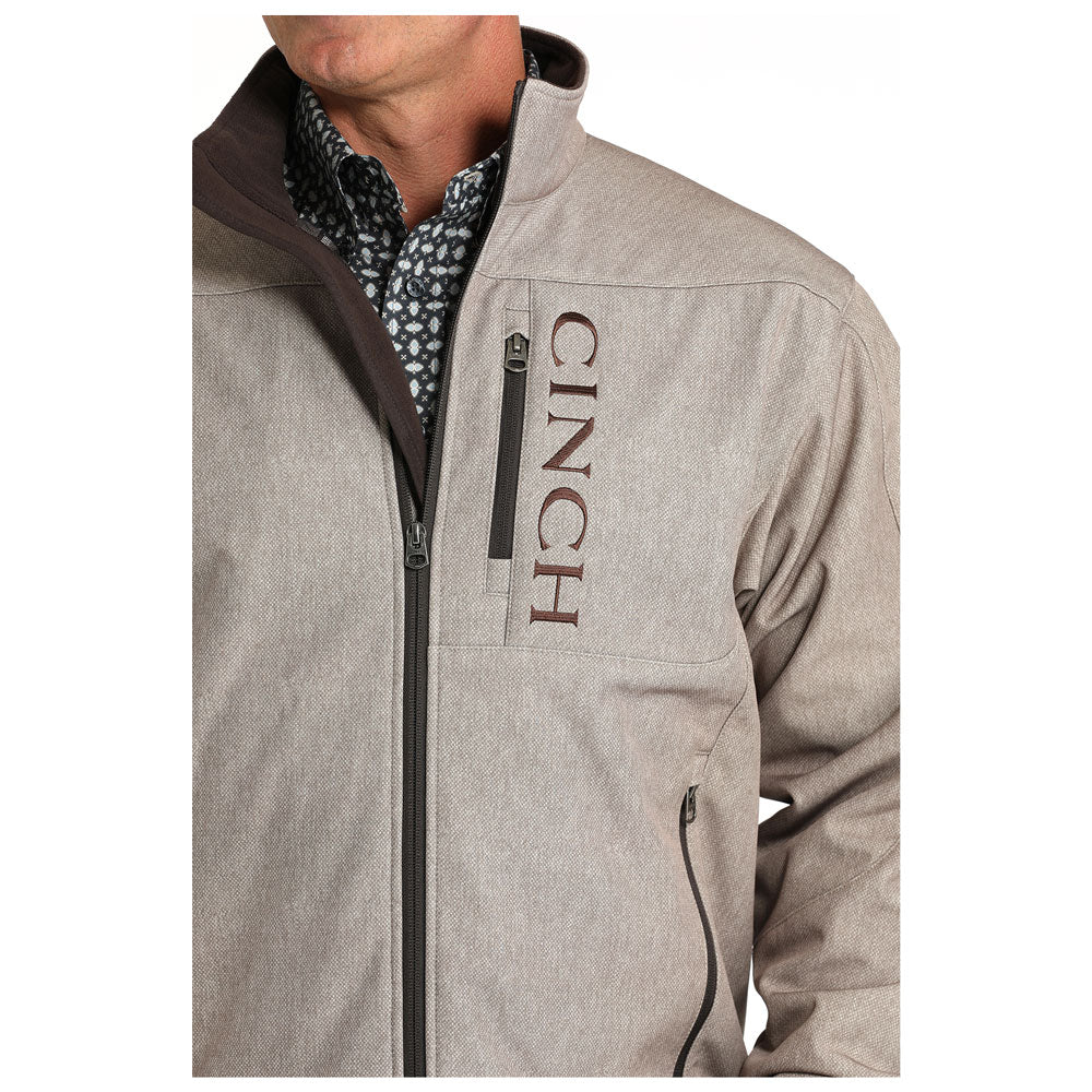 MWJ1567010 Cinch Men's Bonded Softshell Logo Jacket Stone The