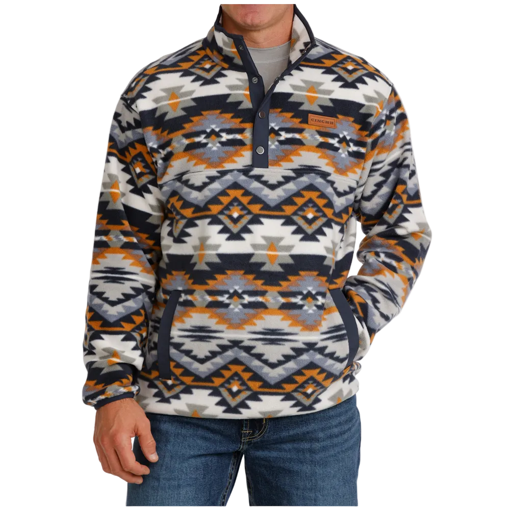 MWK1514030 Cinch Men's Long Sleeve Polar Fleece Pullover - Multicolor