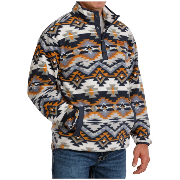 MWK1514030 Cinch Men's Long Sleeve Polar Fleece Pullover - Multicolor