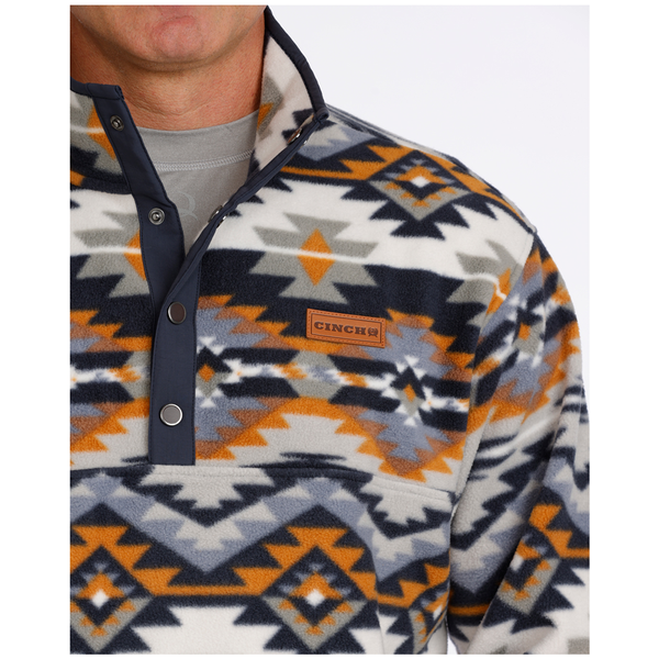 MWK1514030 Cinch Men's Long Sleeve Polar Fleece Pullover - Multicolor