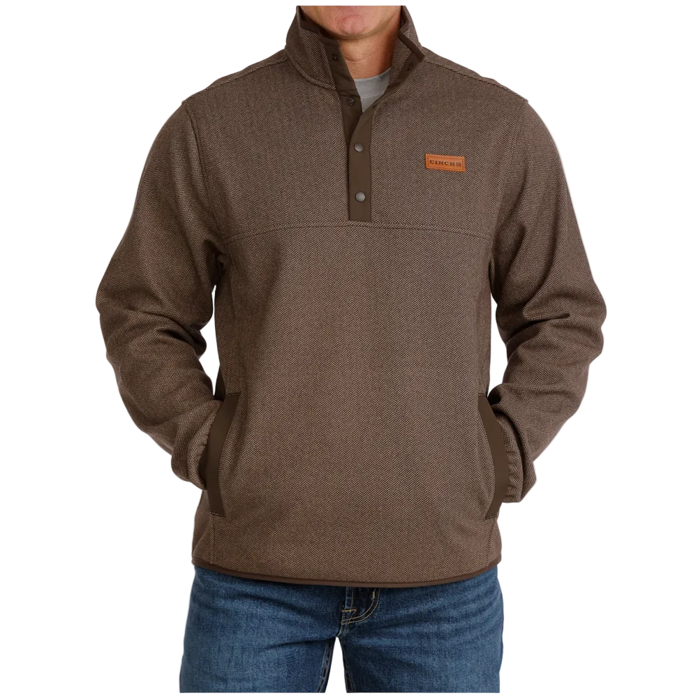 MWK1534011 Cinch Men's Knit Long Sleeve Pullover Sweater - Brown
