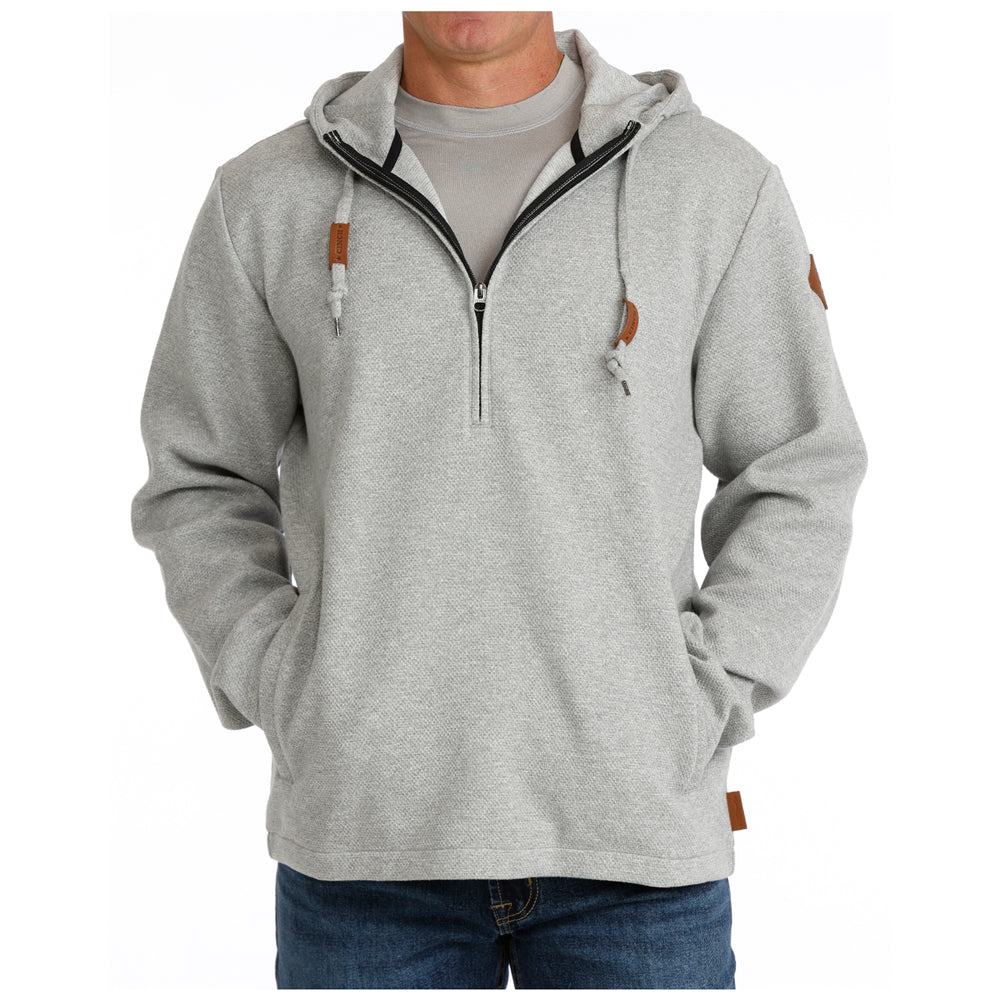 MWK1973001 Cinch Men's 1/2 Zip Long Sleeve Hoodie - Grey