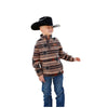 MWK7590020 Cinch Boy's 1/4 Snap Long Sleeve Polar Fleece Top - Brown
