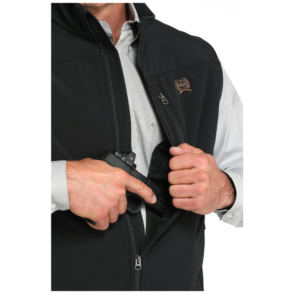 MWV1541010 Cinch Men's Concealed Carry Logo Bonded Vest - Black