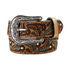 N4444002 Nocona Girls Turquoise Stitch Paisley Brown Western Belt