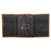 N500049244 Nocona Mens Trifold Wallet Southwest Embossed - Medium Brown