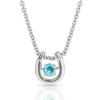 NC4742-DEC Montana Silversmiths Dancing Birthstone Horseshoe Necklace - Turquoise