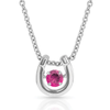 NC4742-JUL Montana Silversmiths Dancing Birthstone Horseshoe Necklace - Ruby