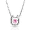 NC4742-OCT Montana Silversmiths Dancing Birthstone Horseshoe Necklace - Rose