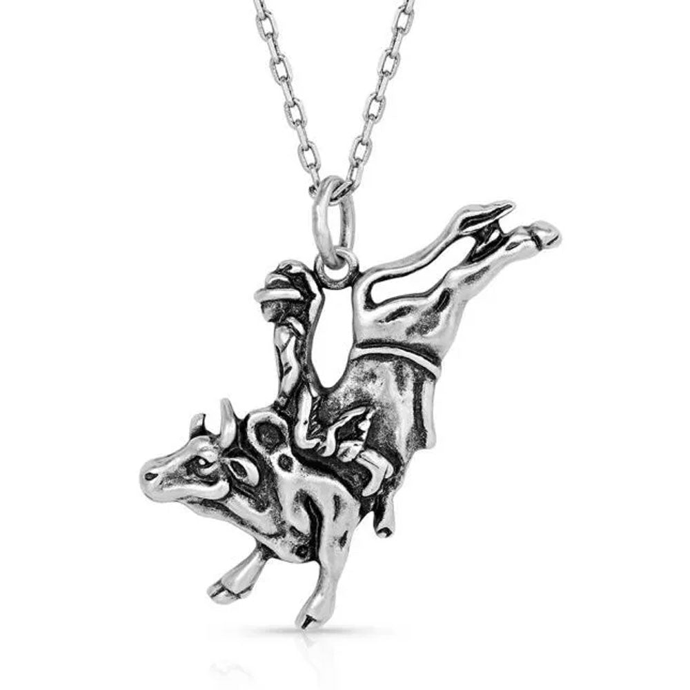 NC5657 Montana Silversmiths Bull Rider Pendant Necklace