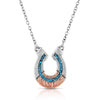 NC5852 Montana Silversmiths Inner Light Turquoise Horseshoe Necklace