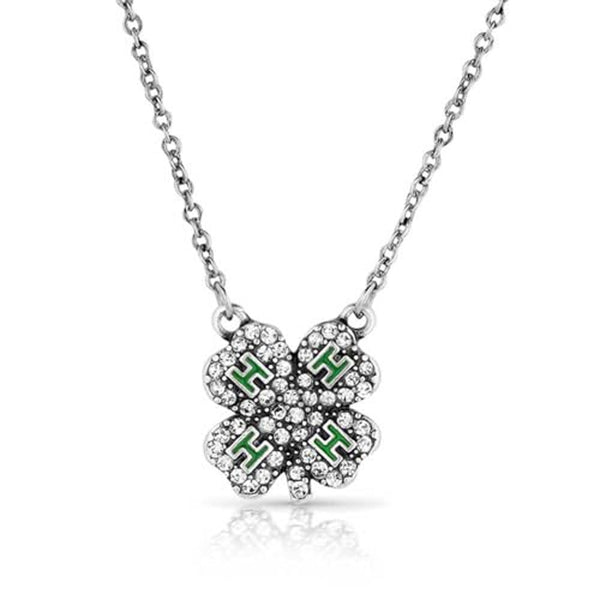 NC5882 Montana Silversmiths Sparkling 4-H Clover Necklace