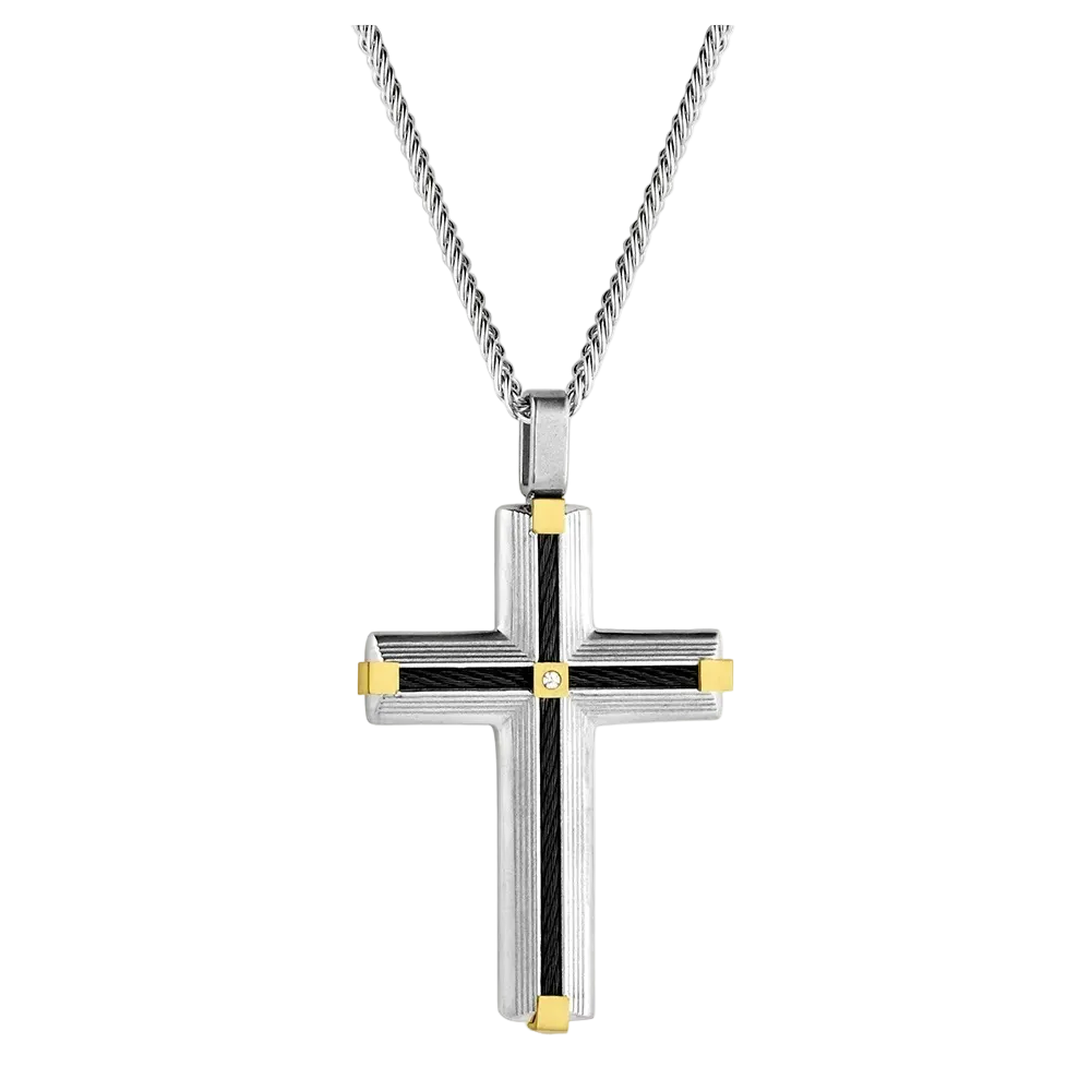 NC6436 Montana Silversmiths Golden Points Cross Necklace
