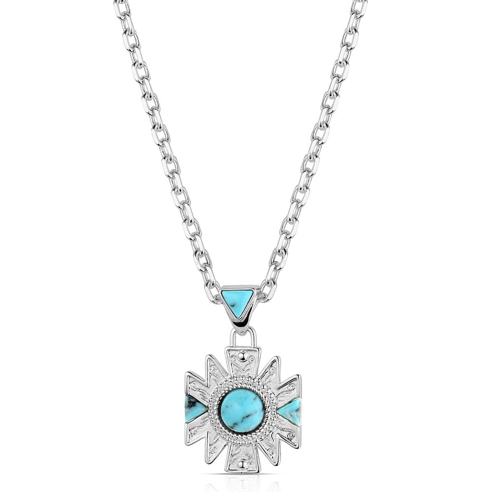 NC6603 Montana Silversmiths Southwestern Sun Turquoise Necklace