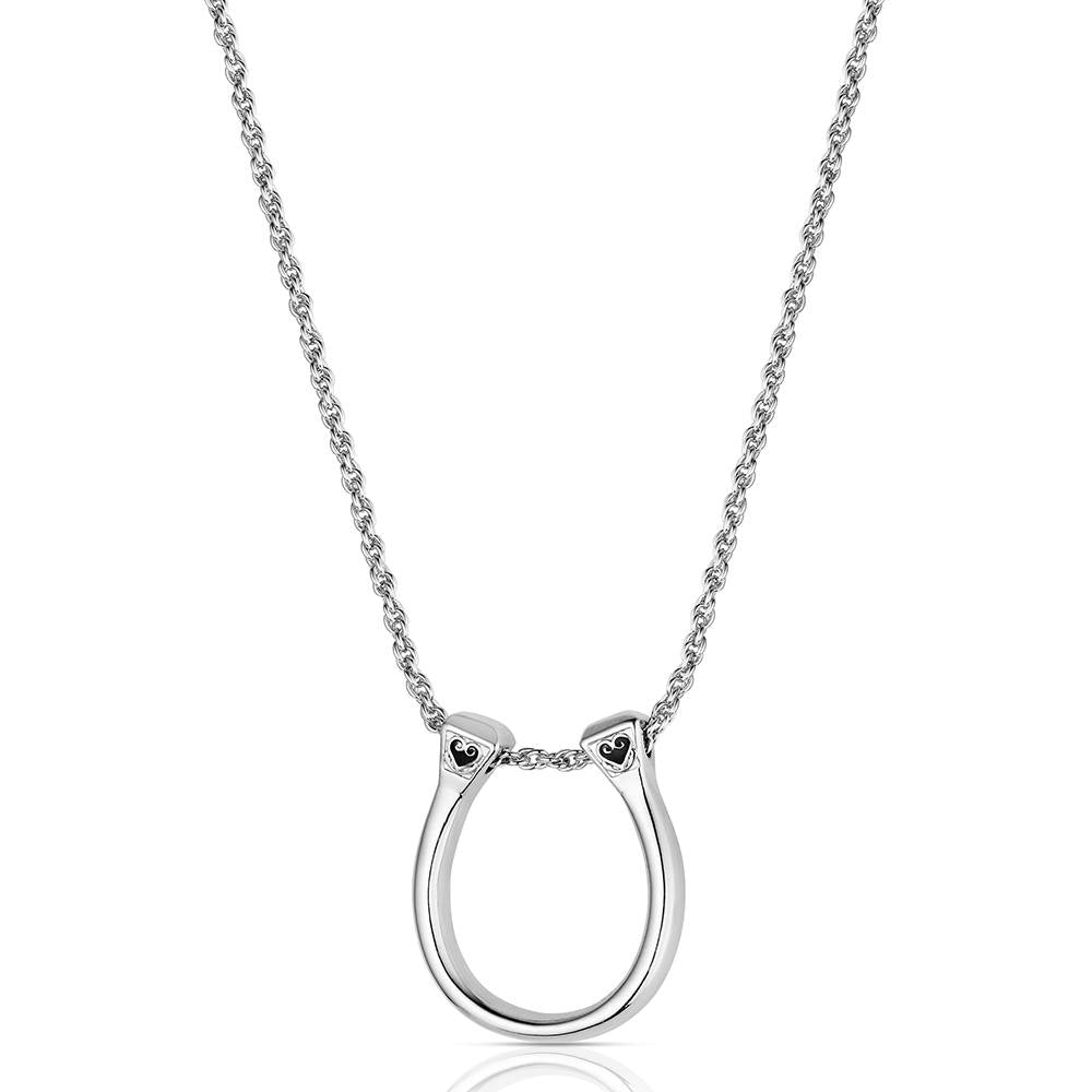 NC6629 Montana Silversmiths Lucky Nail Horseshoe Necklace