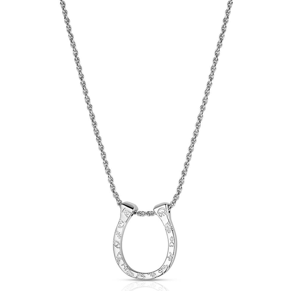 NC6629 Montana Silversmiths Lucky Nail Horseshoe Necklace