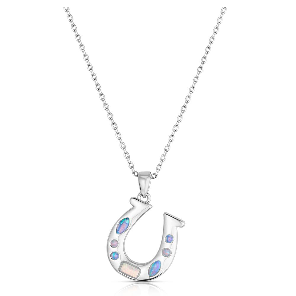 NC6700 Montana Silversmiths Mystic Horseshoe Opal Necklace