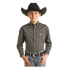 PBB2S01876 Panhandle Boys Long Sleeve Solid Buttondown Shirt -Steel