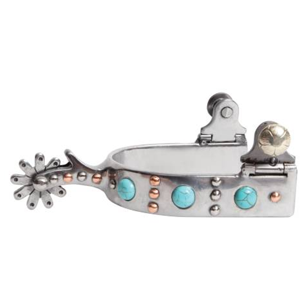 PCSP-141 Professional's Choice 3/4" Turquoise Dotted Spur - Ladies/Youth
