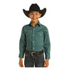 RBN2S05094 Rock & Roll Boys' Long Sleeve Western Snap Shirt - Turquoise Print