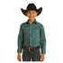 RBN2S05094 Rock & Roll Boys' Long Sleeve Western Snap Shirt - Turquoise Print