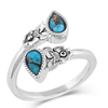 RG5193B Montana Silversmiths Heirloom Petals Turquoise Wrap Ring