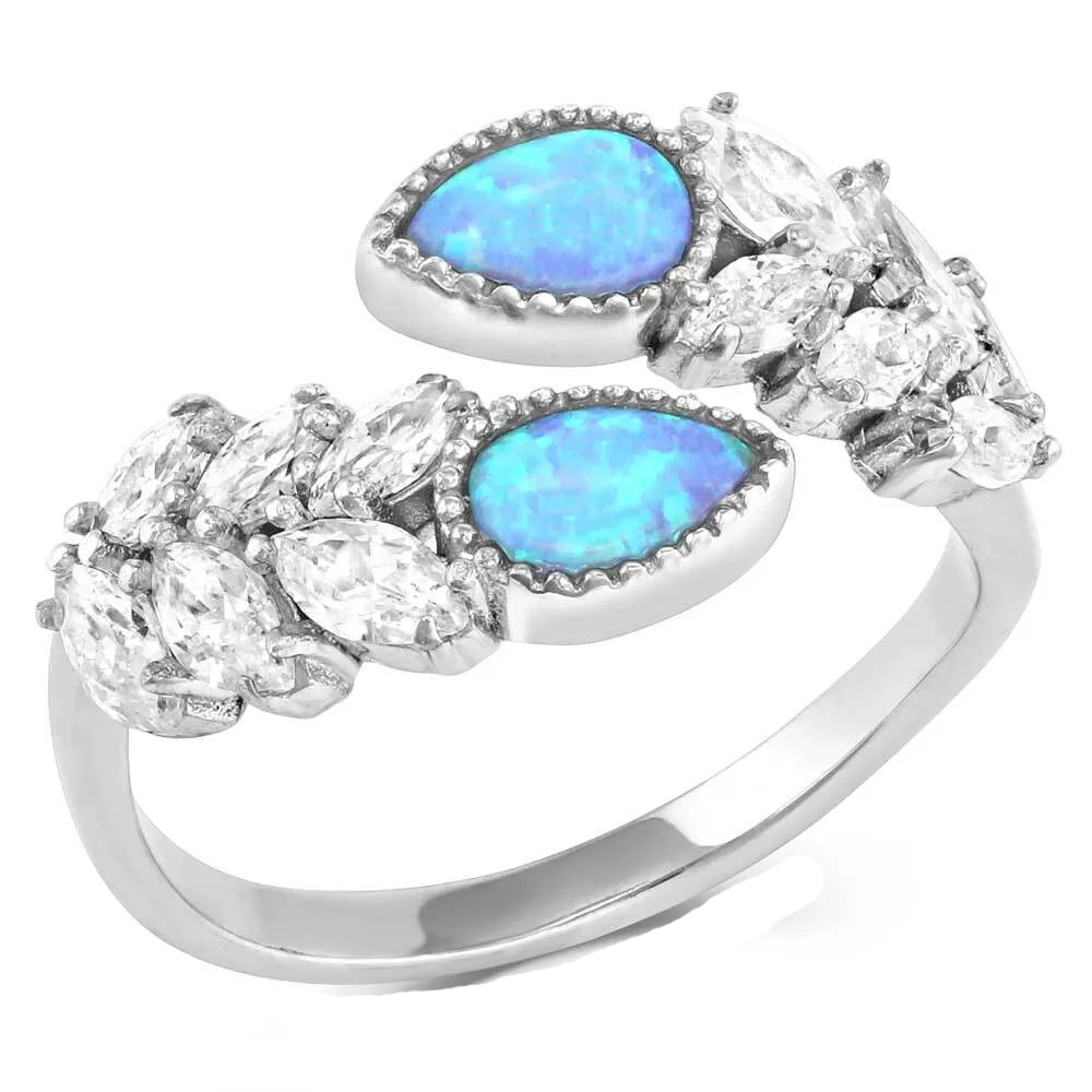RG5362B Montana Silversmiths Crystal Waterfall Wrap Ring