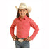 RGN2S03834 Panhandle Girls' Long Sleeve Western Snap Shirt - Coral Print
