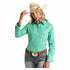 RWN2S03816 Panhandle Roughstock Women's Long Sleeve Western Snap Shirt - Turquoise