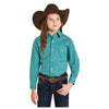 RGN2S07107 Panhandle Girls' Long Sleeve Western Snap Shirt - Turquoise