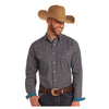 RMN2S05108 Panhandle Men's Long Sleeve Western Snap Shirt - Teal Print