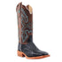 RWL4300-2 R. Watson Women's Black Full Quill Ostrich Wide Square Toe Cowboy Boot