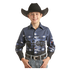 SBN2S02453 Panhandle Boys Border Print Western Snap Shirt
