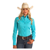 SWN2S06119 Panhandle Women's Long Sleeve Western Snap Shirt - Peacock