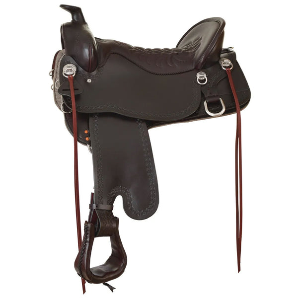 T93-720-9211-12 Tucker Big Bend Trail Saddle 17.5 Inch Wide Tree Brown
