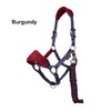 IT00829 Vogue Fleece Cushion Headcollar Halter & Lead Rope Set - Burgundy
