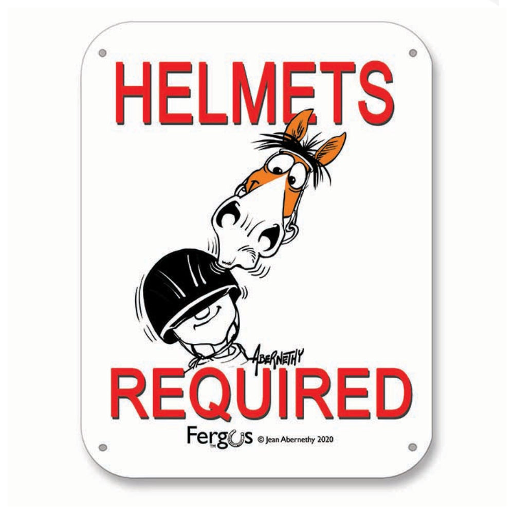 W123 Fergus Barn Sign - Helmet Required