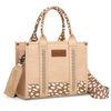 WG-HB-102-8120S-Tan Wrangler Leopard Print Concealed Carry Tote / Crossbody Purse - Tan