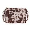 WG-HB-444-1818-CF Wrangler Cow Print Fringe Crossbody Bag Purse - Coffee
