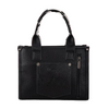 WG102-8120S-BK Wrangler Cow Print Concealed Carry Tote Crossbody Bag - Black