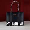WG102G-8119 Wrangler Cow Print Concealed Carry Wide Tote - Black