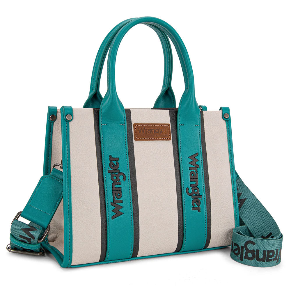 WG208-8120STQ Wrangler Color Block Tote Crossbody - Turquoise