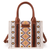 WG2202-8120SCF Wrangler Southwestern Pattern Dual Sided Print Tote Crossbody Bag - Coffee